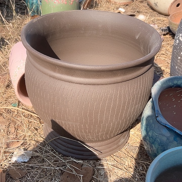 紫砂花盆高度30口30            