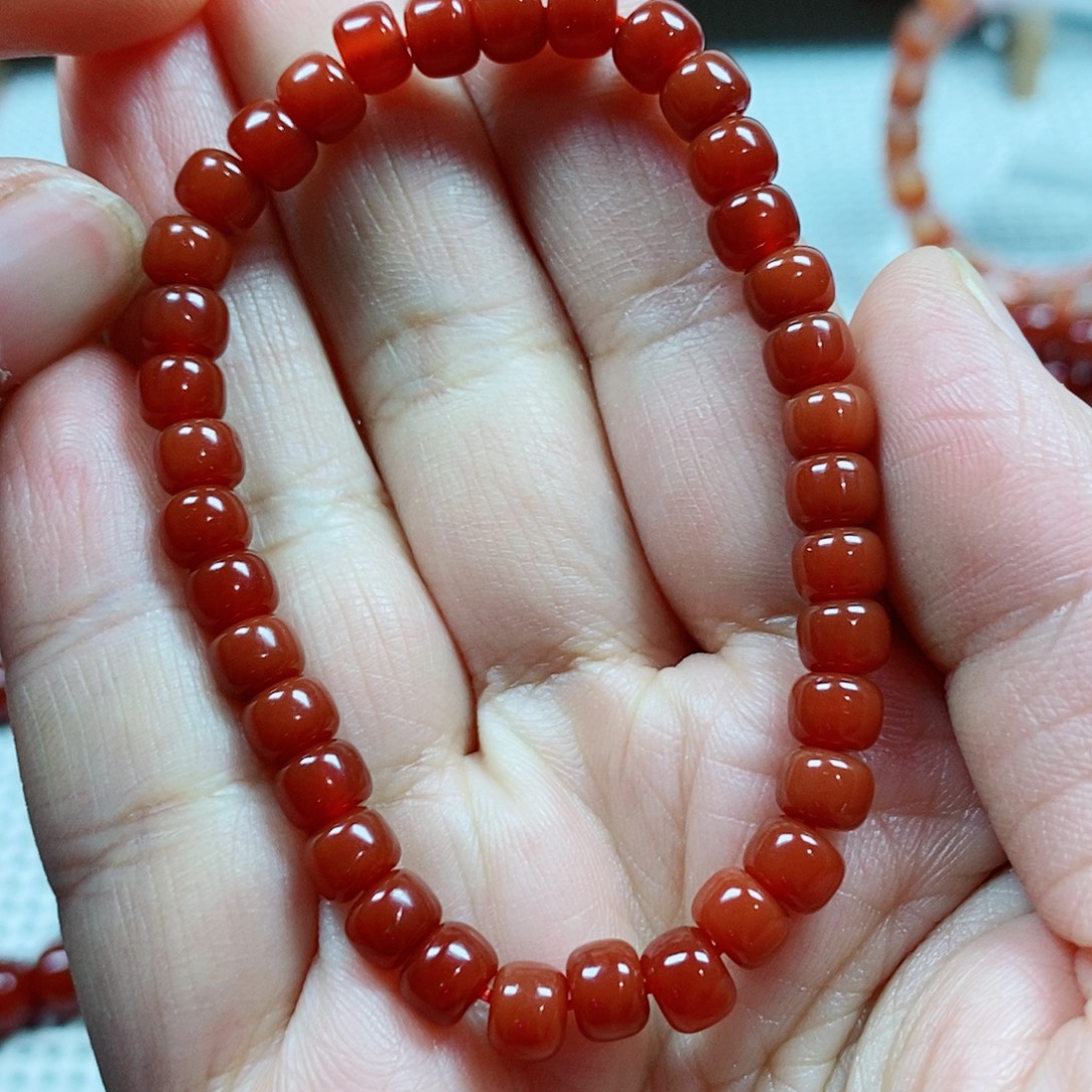 南红玛瑙未镶嵌手串卡6