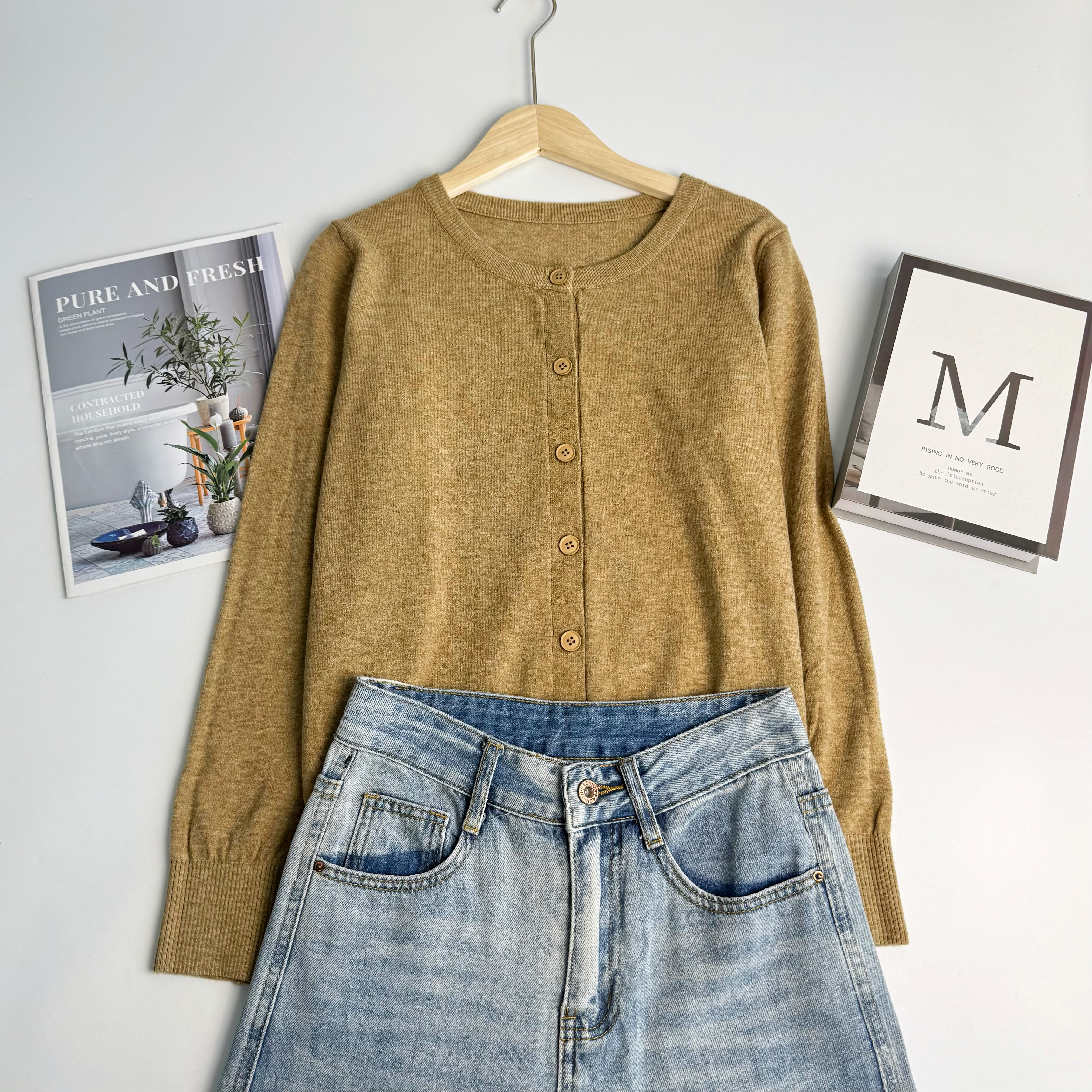 玲姐定制-长袖新款有无图案随机毛衣外套针织开衫131715