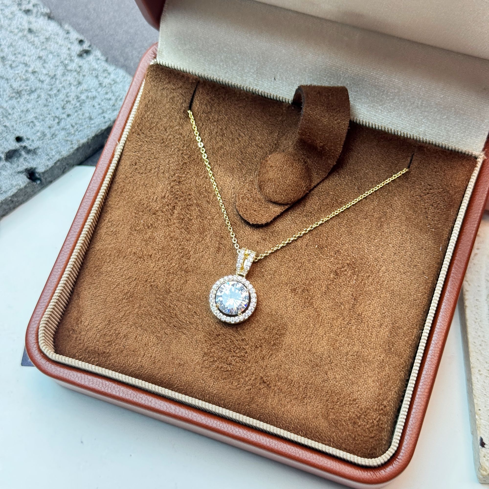 合金项链 17454清冷气质圆形闪闪项链