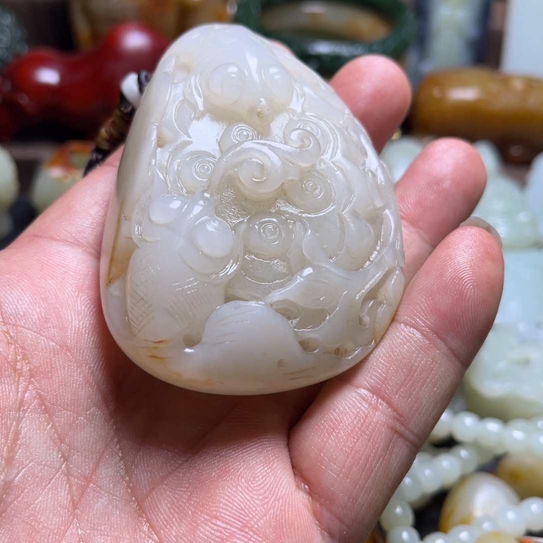 九***鹿和田玉未镶嵌挂件