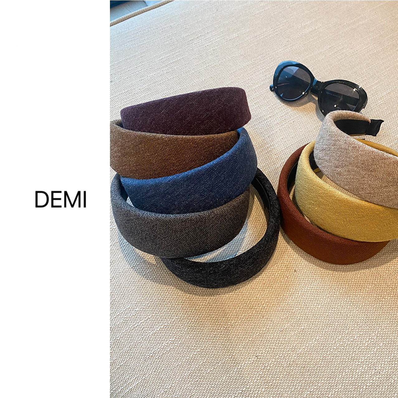 MISS RUILI 定制  2025秋季百搭糖果色温柔气质毛呢发箍F1363