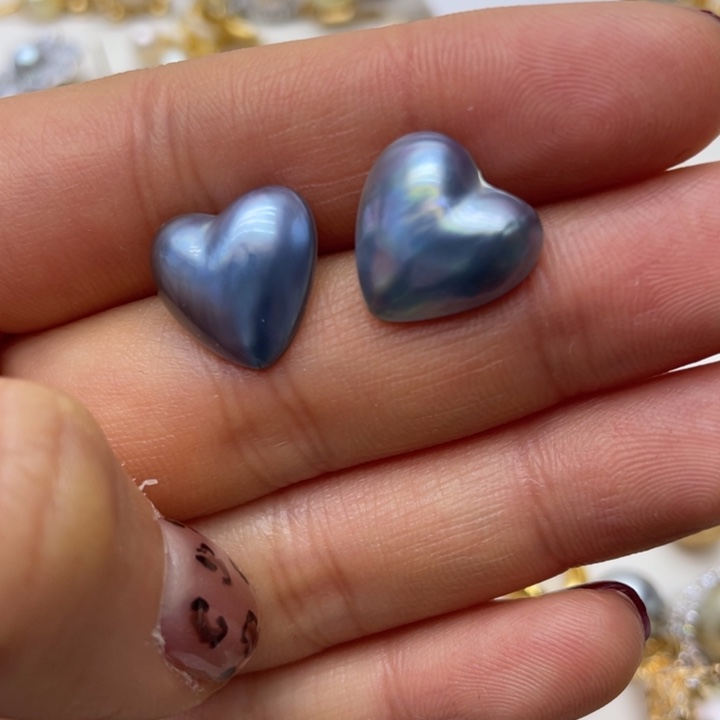 拼合珍珠（马贝珠）耳饰银S925镶嵌