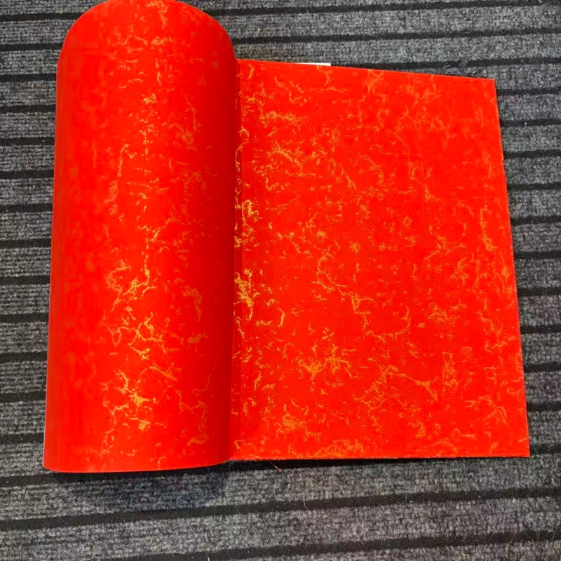水墨景[蜡染万年红25*35]12折24页双色加厚双面半生半熟锦绫册页