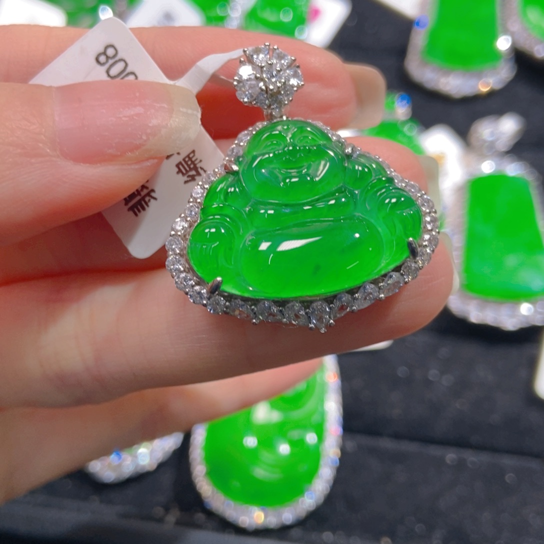 翡翠吊坠(不含链)银S925镶嵌