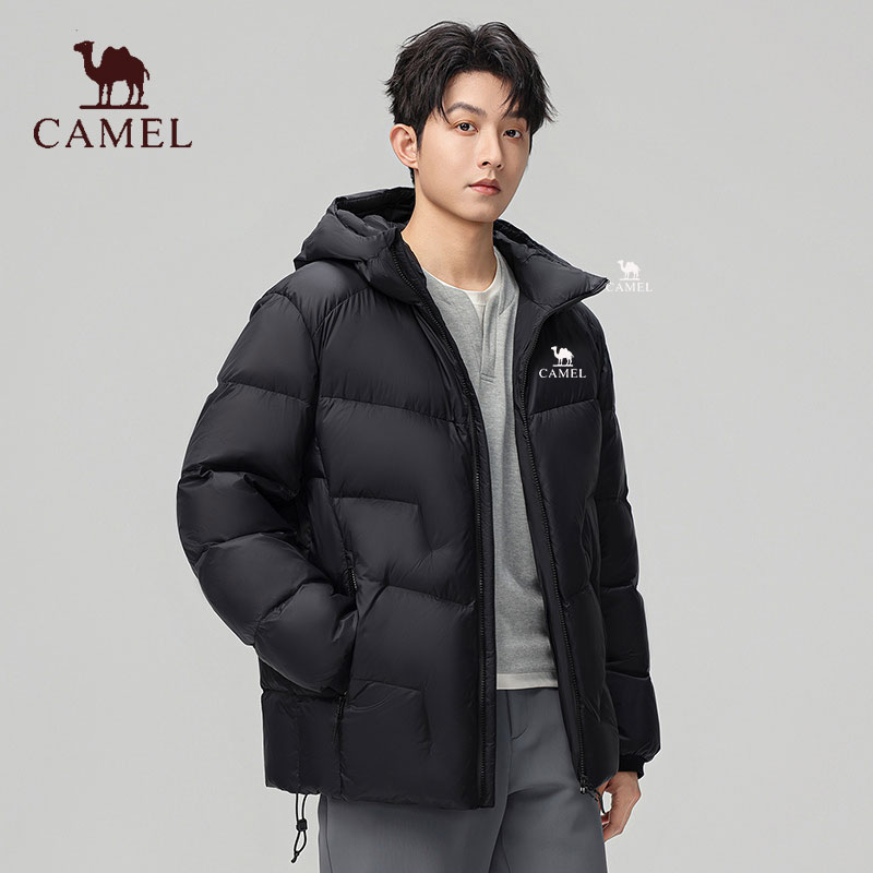 骆驼日记冬季新款羽绒服拒水绒连帽加厚防风保暖情侣户外蓬松休闲