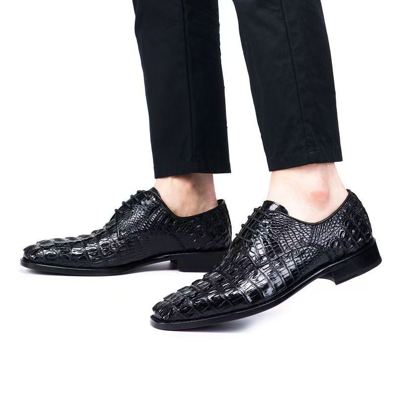 鳄鱼皮经典百搭商务正装男鞋时尚高奢稀有皮皮鞋666-2背骨