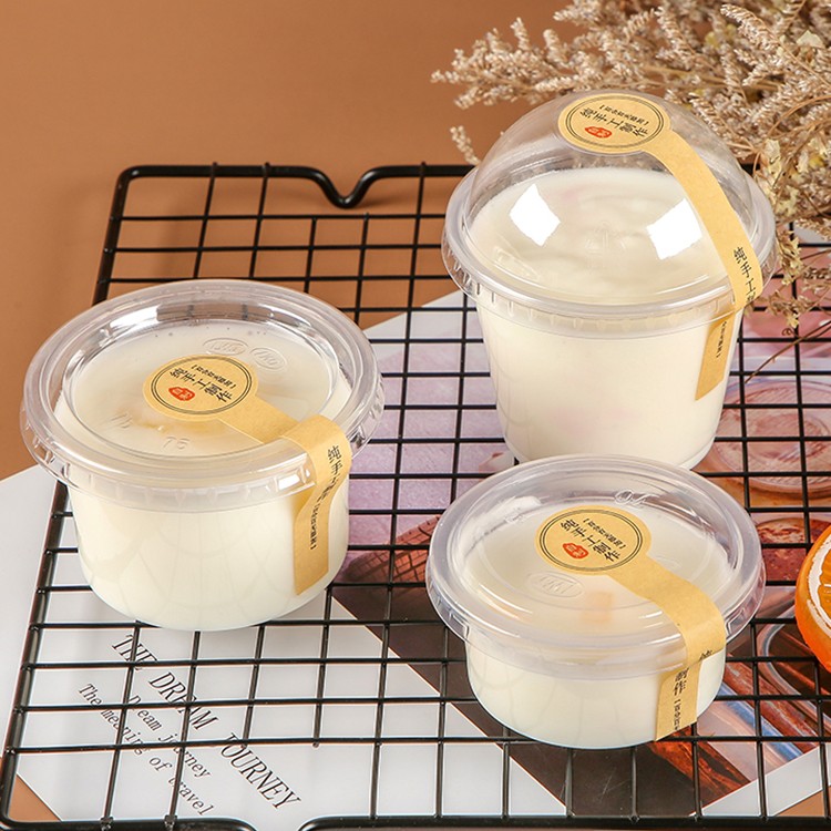 一次性布丁杯双皮奶杯子耐高温带盖塑料酸奶碗果冻打包盒商用杯