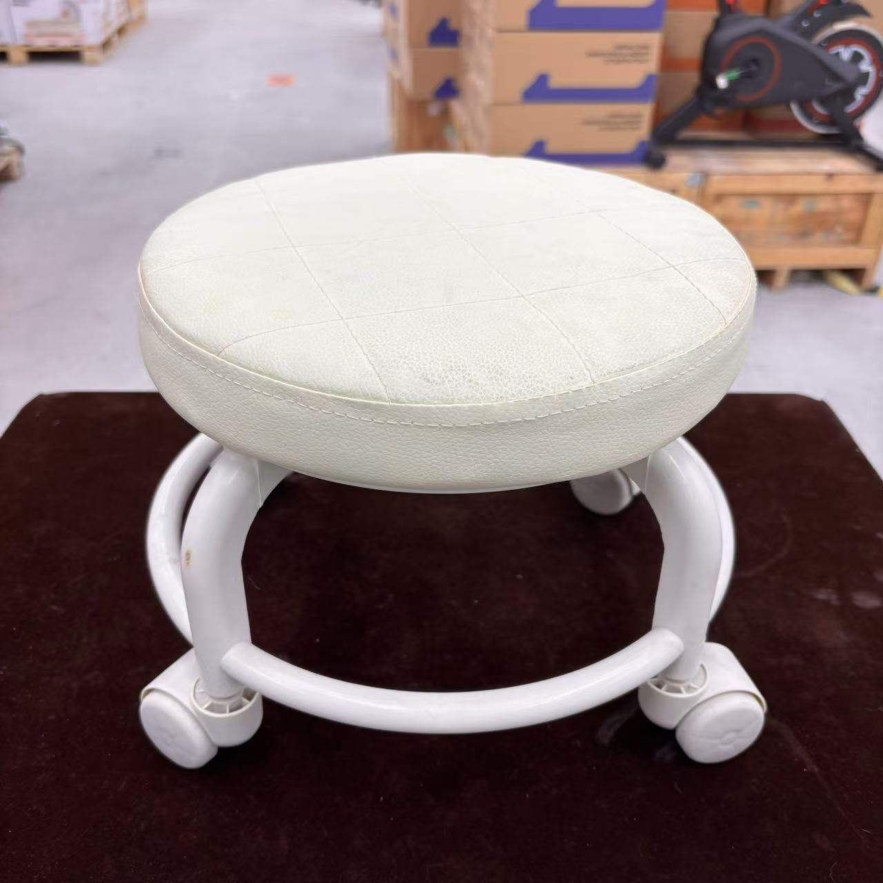 带轮小凳子矮凳网红圆凳带娃学步凳换鞋凳万向轮旋转擦地矮凳 WW