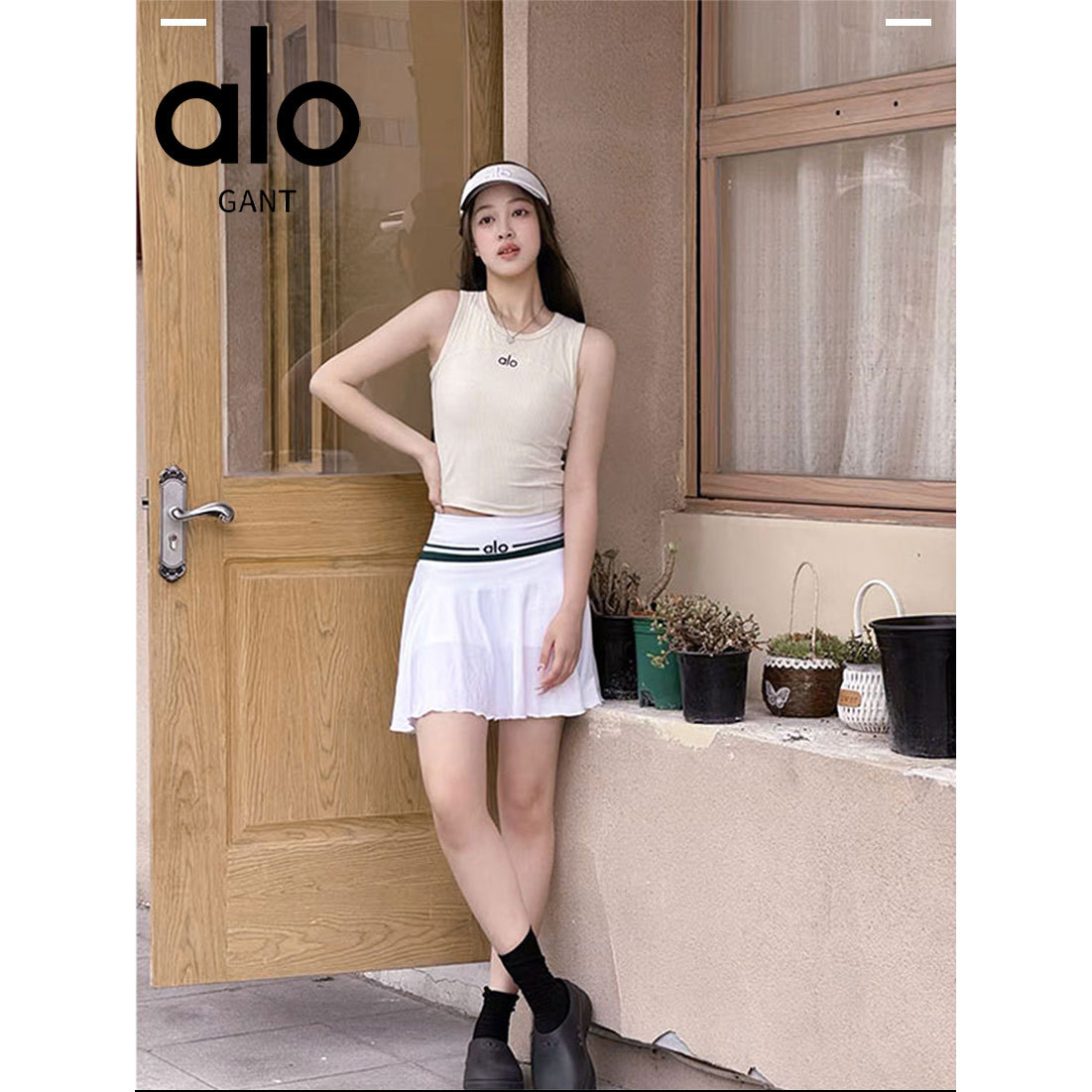 alo正品舒适百搭聚拢瑜伽服健身防震螺纹运动女款背心|JOY2504BA