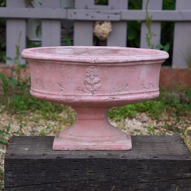 出口粗陶盆手压红陶盆复古做旧花盆