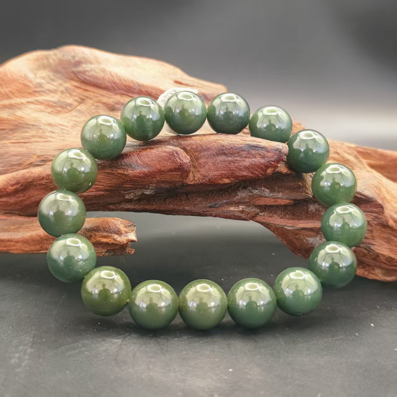 Z和田玉且末圆珠手串（卡12）0775