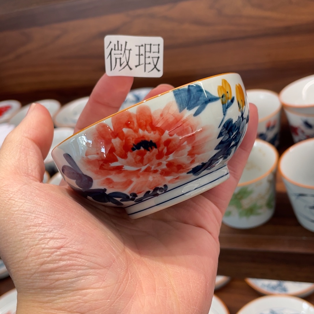 釉下手绘茶具微瑕