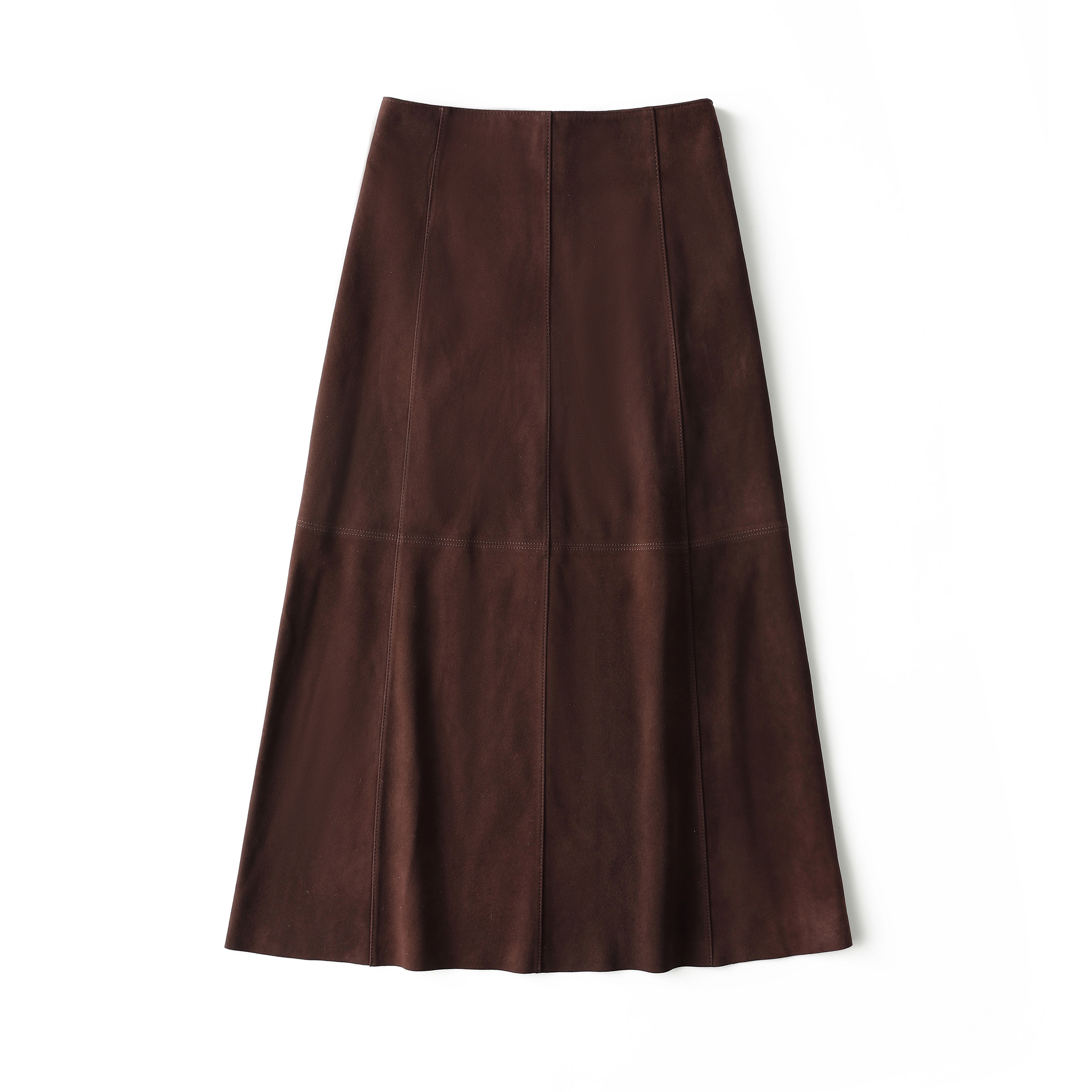 【时代品牌】真皮皮裙女绵羊皮反绒包臀中长裙