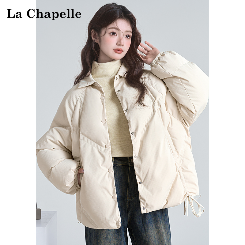 拉夏贝尔小众冬季加厚保暖外套小个子厚款棉衣oversize潮棉袄