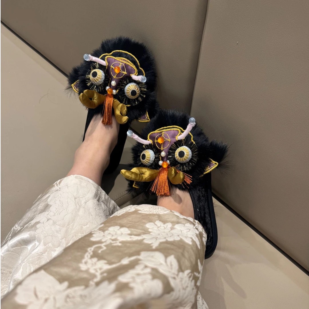 【小黑龙】·花田家·原创手工千层底龙头鞋