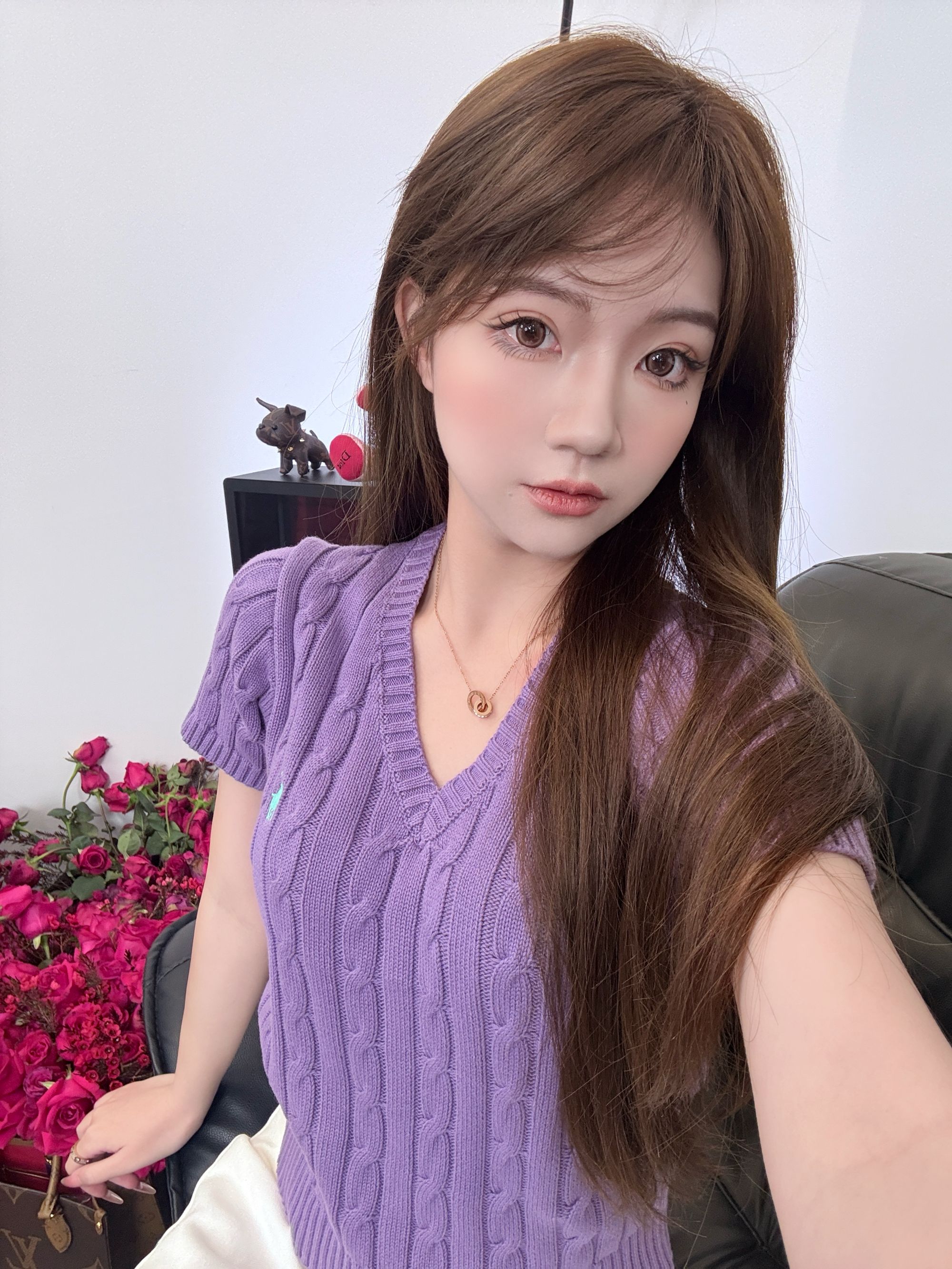 【容姨专属】10色V领大麻花针织短袖