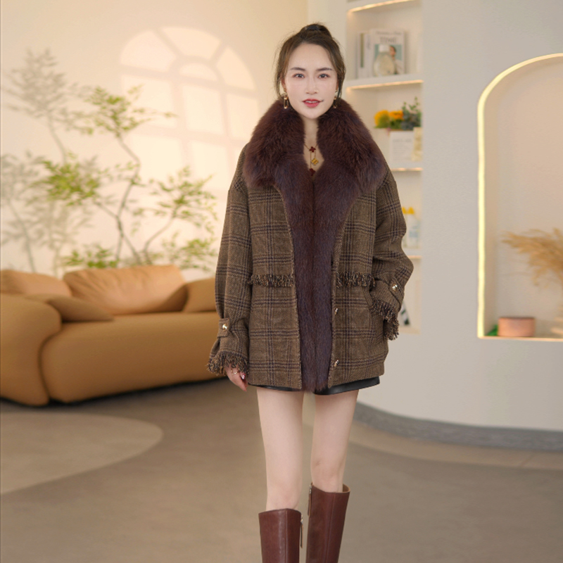 【钱总私服】26806时尚穿搭女装休闲羊毛外套女士冬季白鹅绒服