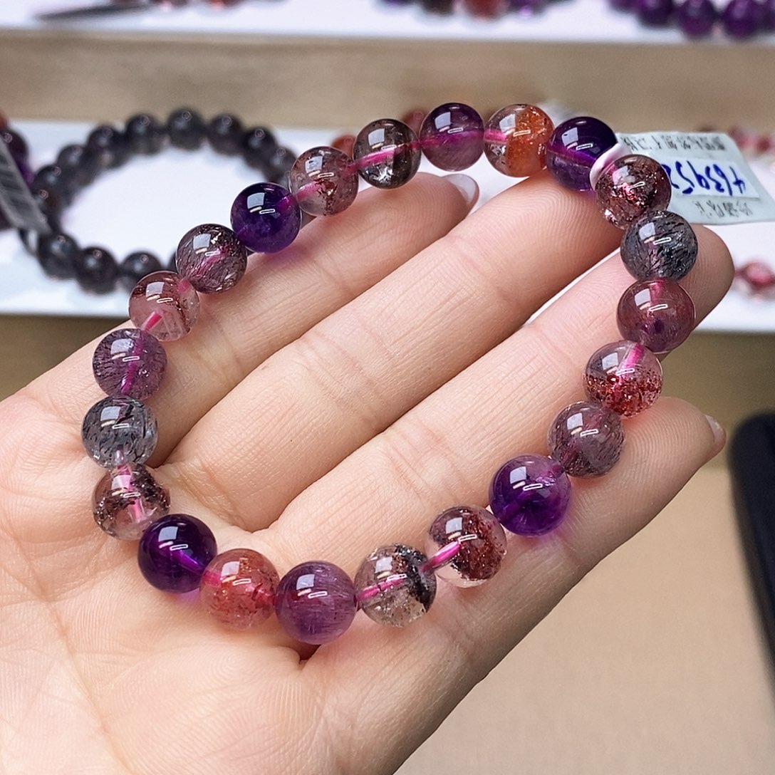 水晶手链未镶嵌黑加仑超七8+m 