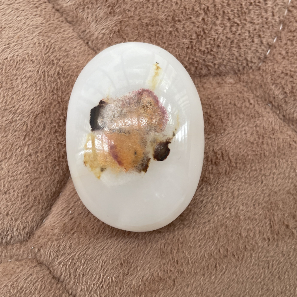 手玩件 天然白色巧色文玩于把件