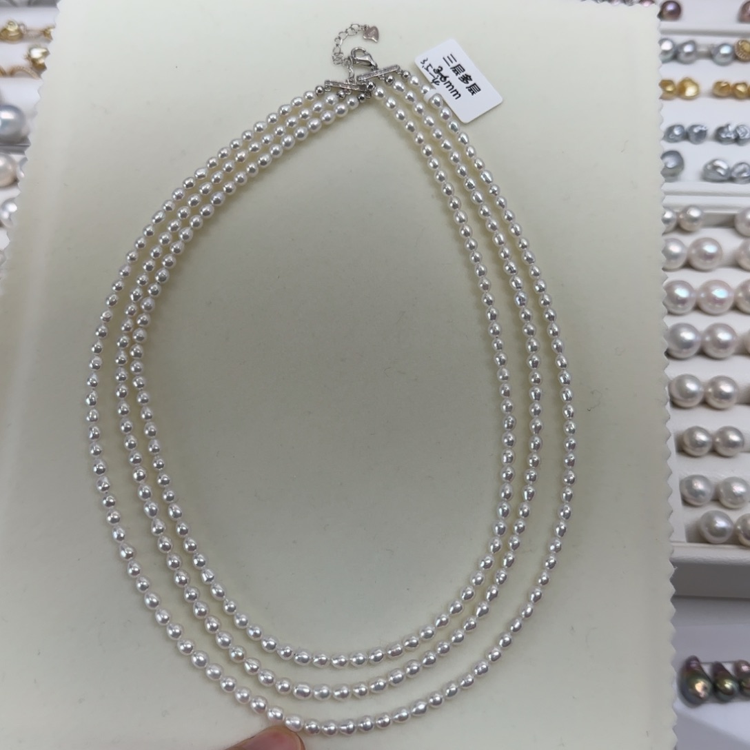 淡水珍珠项链银S925镶嵌