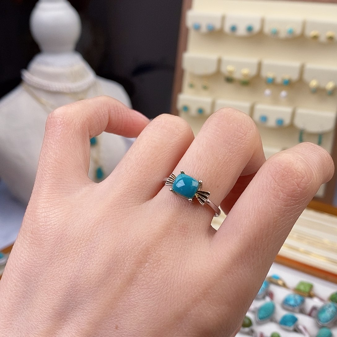绿松石戒指银S925镶嵌