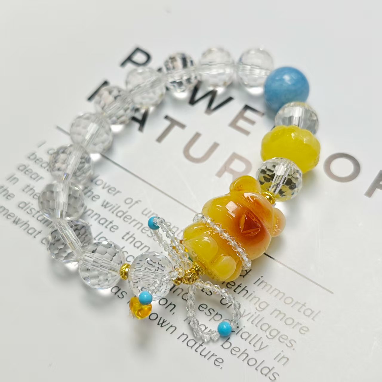 【南瓜小熊】蜜蜡小熊设计手链11+(多样发其一) AX174