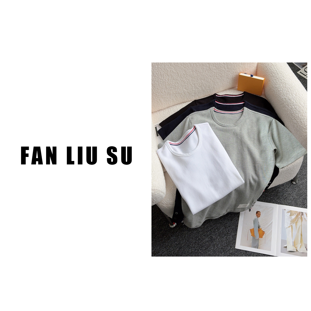 格圆领套头短袖美式T恤男女同款松弛感上衣夏季