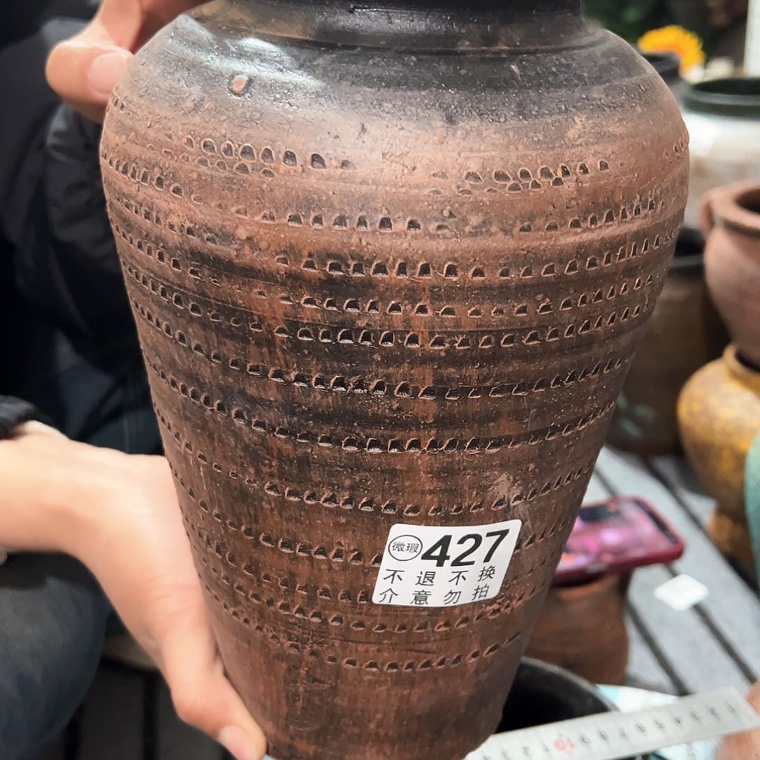 红陶瑕疵红瓶427