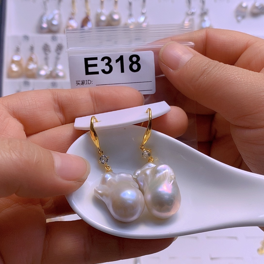 淡水珍珠耳饰银S925镶嵌
