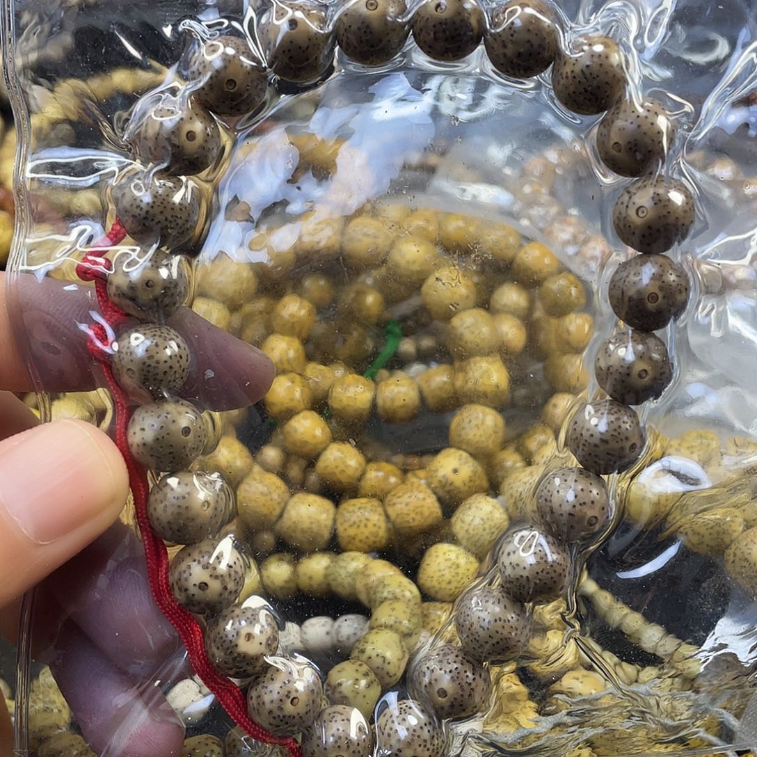 星月菩提吊坠原生态石玉料青花氧化处理