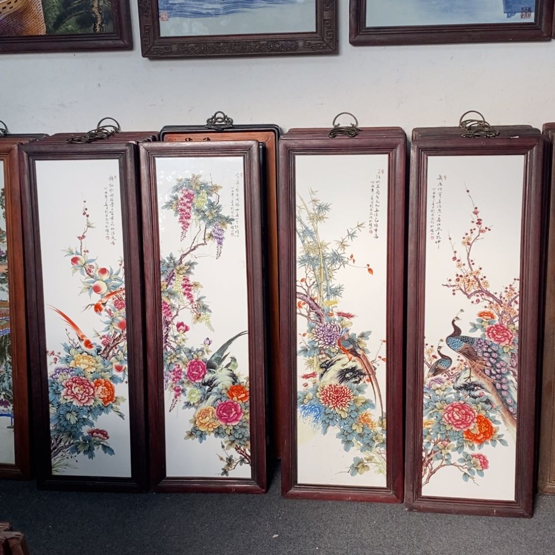 瓷片120*160景德镇瓷板画柴窑烧制