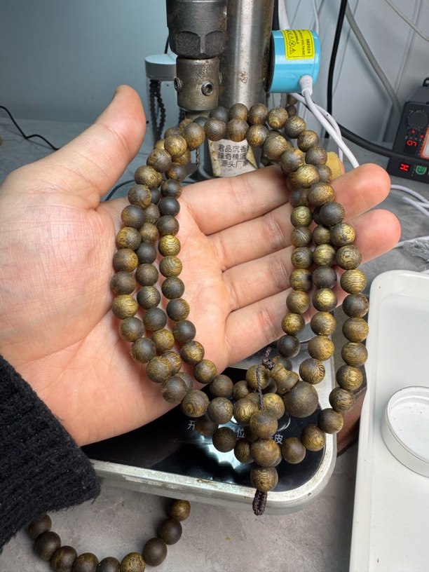 沉香绿奇楠沉香手串佛珠多圈0.8mm30手串沉香克