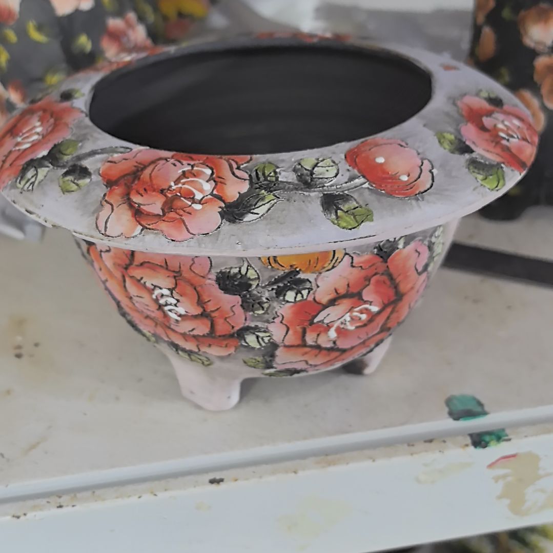 花盆红泥瑕疵处理