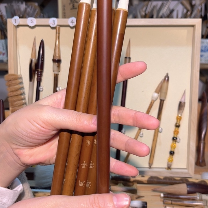 五只大高端兼毫笔放漏