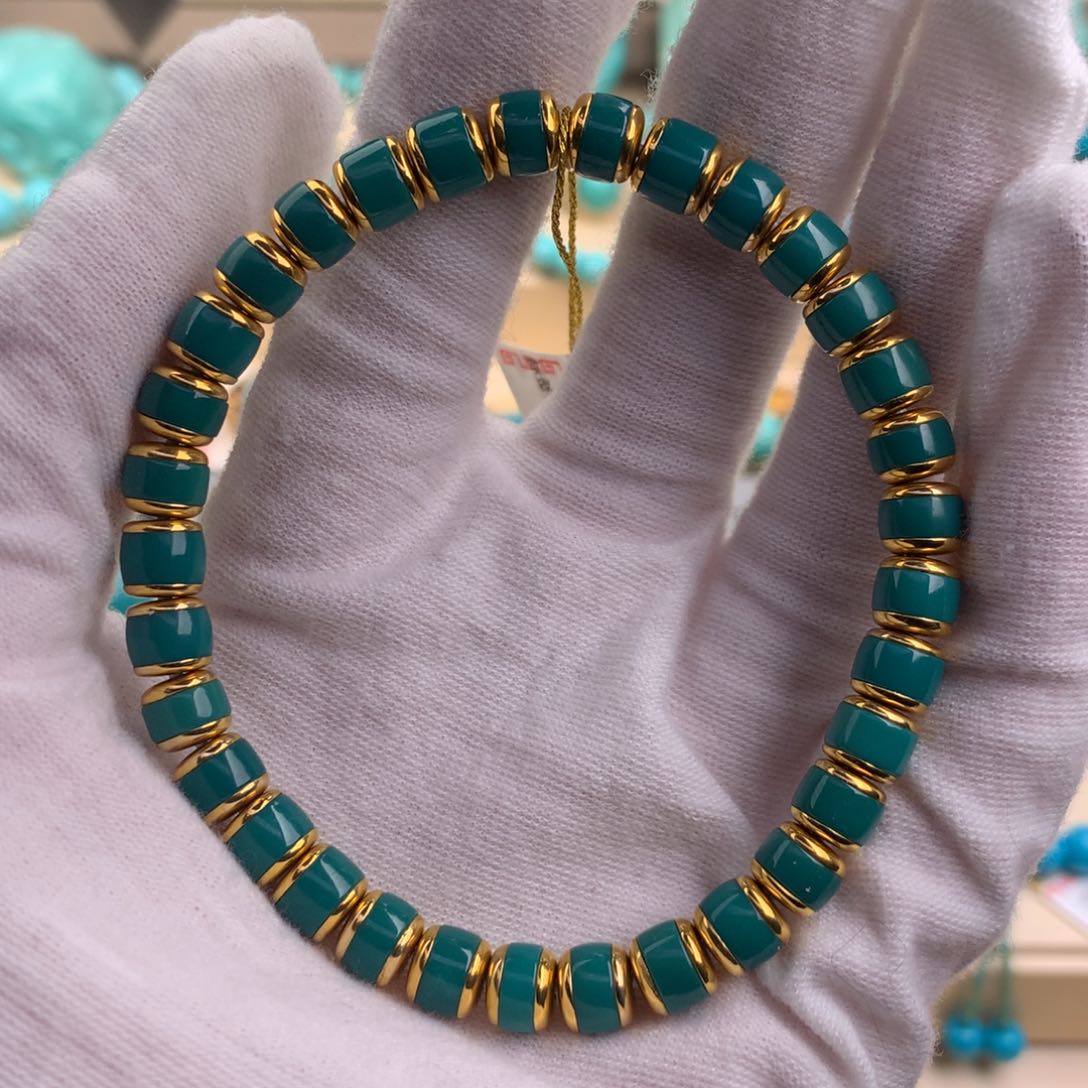 绿松石珠宝奇石18K金镶嵌