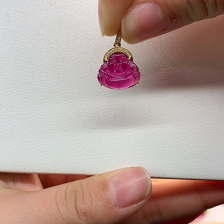 碧玺吊坠(不含链)18K金镶嵌吊坠