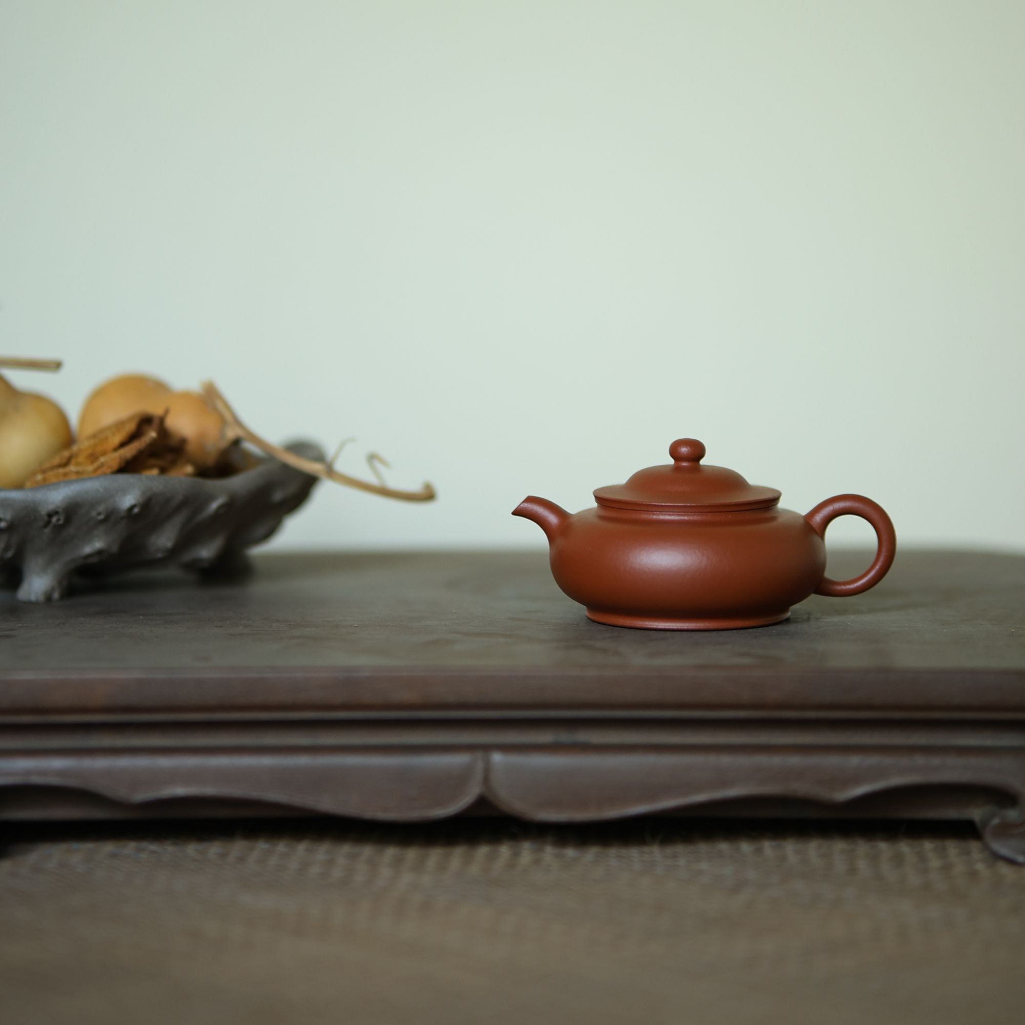 集物华饮逸/小煤窑朱泥【渔樵隐士】100cc ±复刻朱建东 紫砂壶