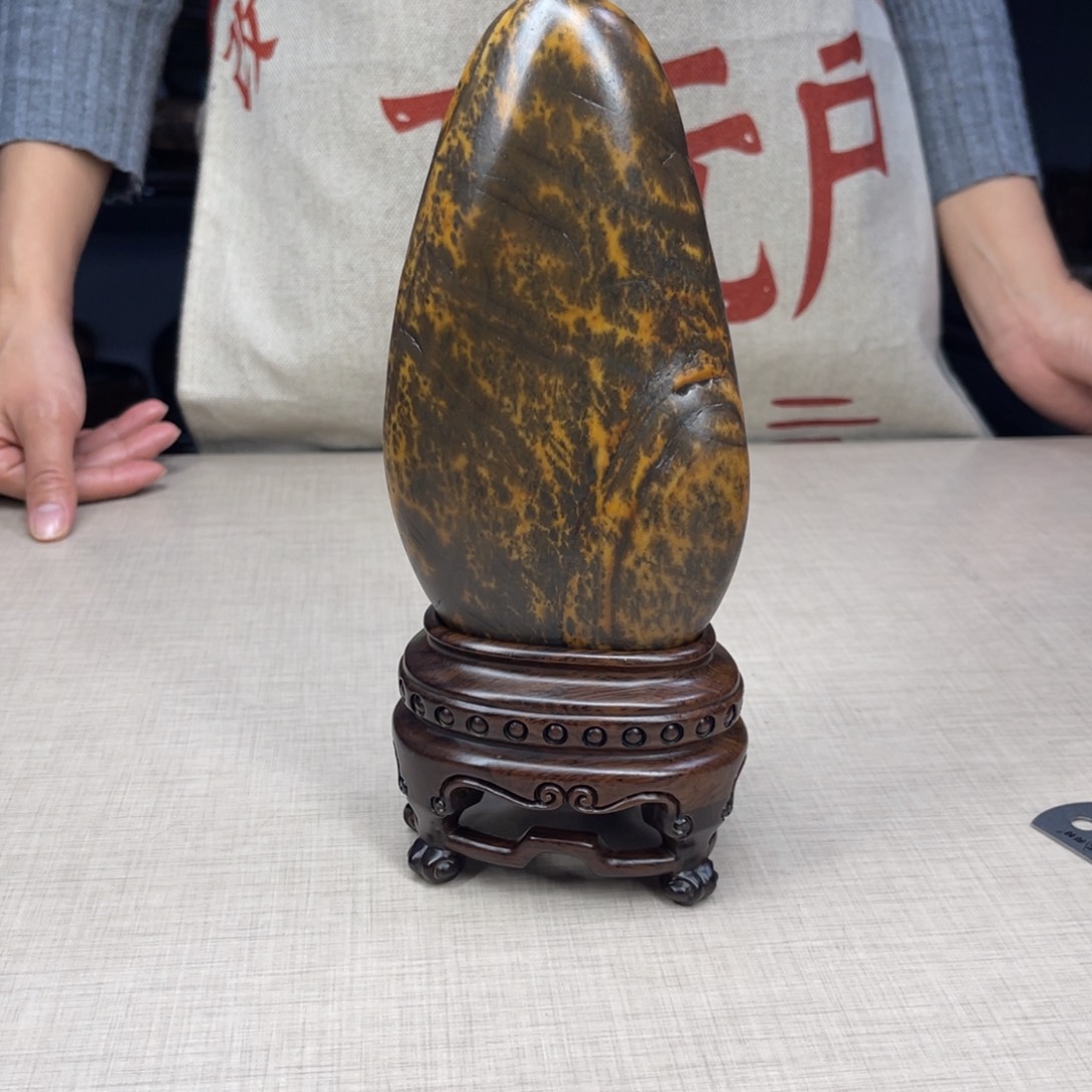 石材广西大化彩玉石配底座