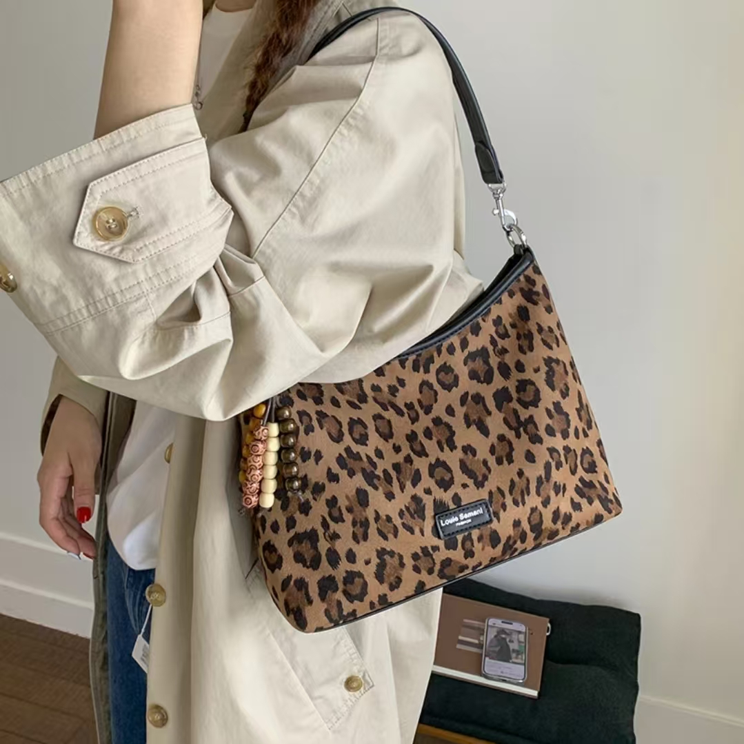  【Tian Yi渠道货】-2025新款轻奢单肩手提斜跨包 9191-10 豹纹