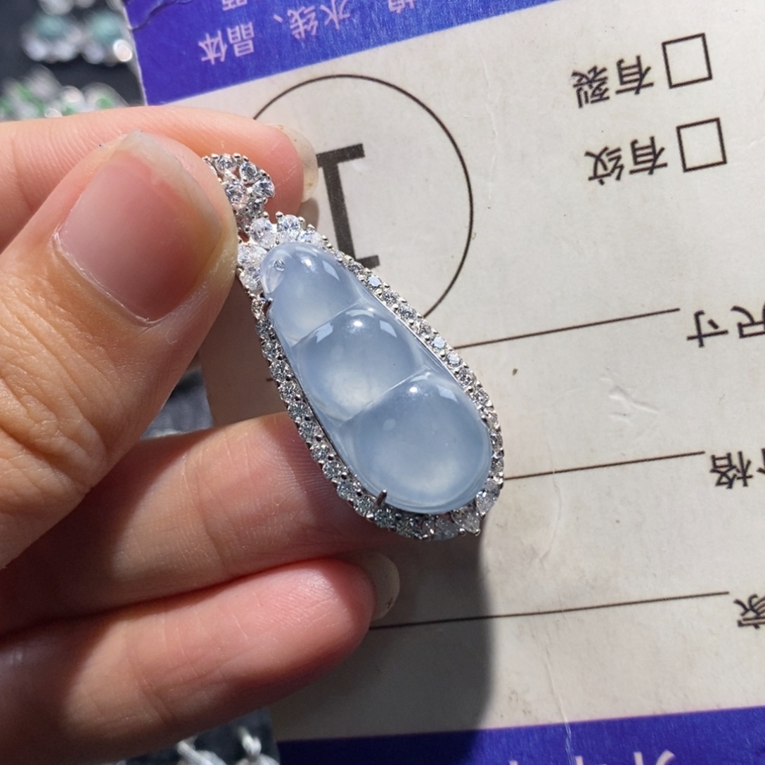 夜***6翡翠银S925镶嵌颈饰翡翠