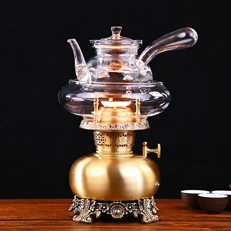 丝焰茶灯【花足苹果】空气灯烧水煮茶炉复古酥油灯潮汕功夫茶具