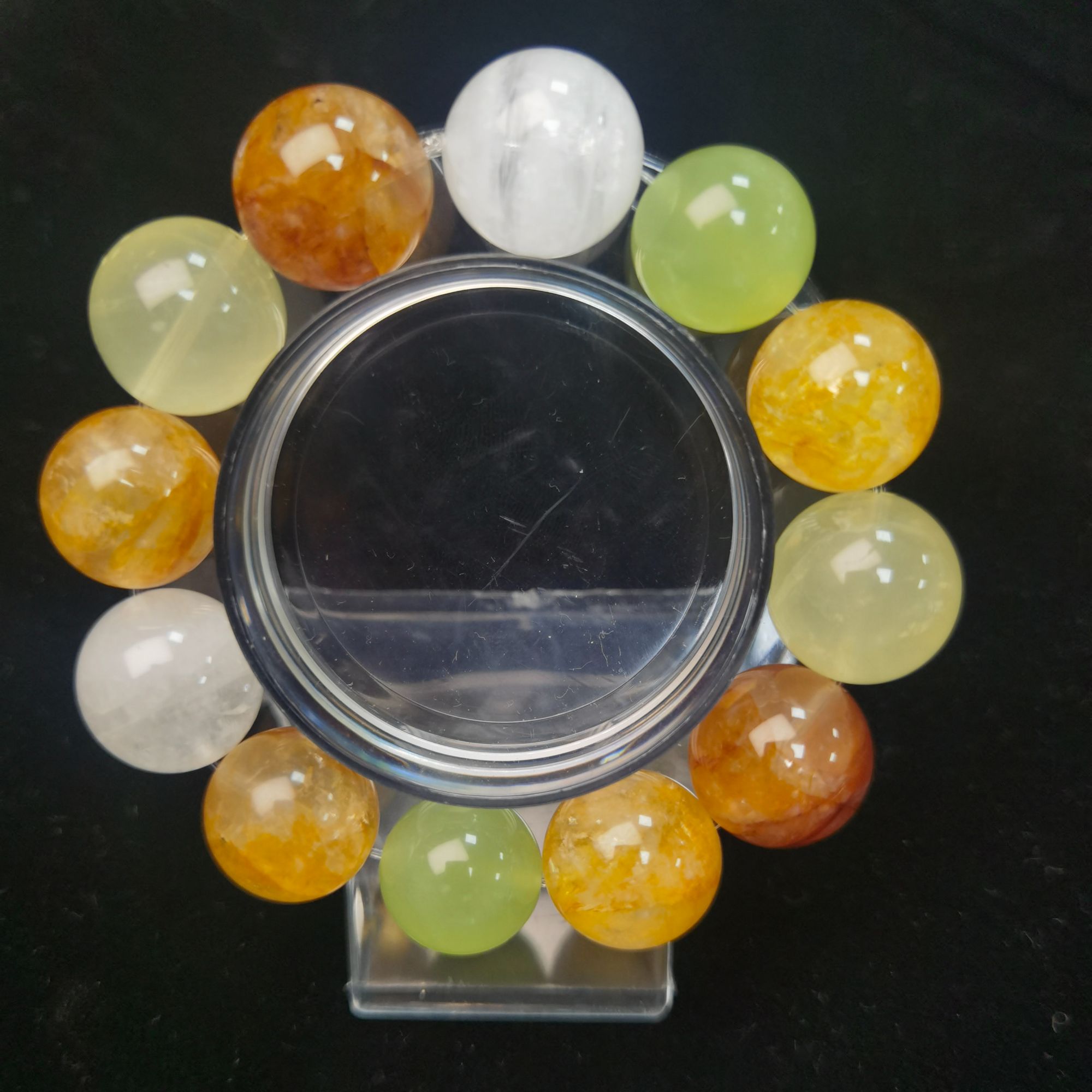 胶花黄水白幽灵手串