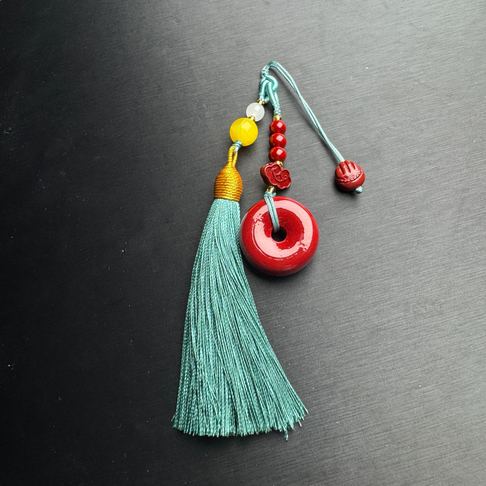 含辰砂工艺品ZBG1271辰砂平安扣包挂(天然珠宝多样性发其一）