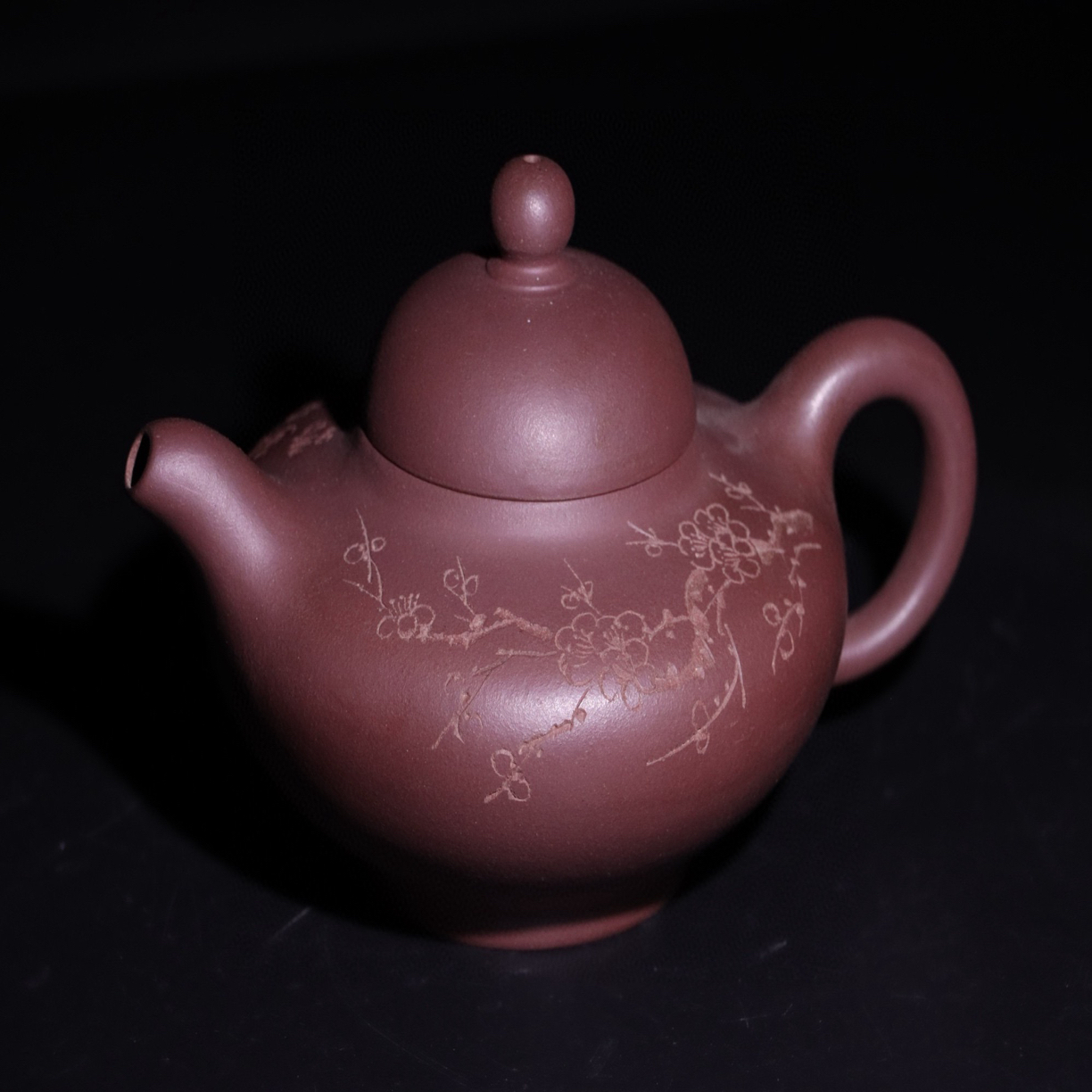 素雅紫砂壶尺寸：高10、长16cm