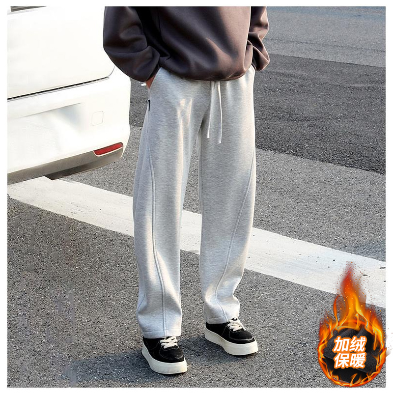 8699款-微弹加绒男士休闲裤香蕉弯刀阔腿裤韩版