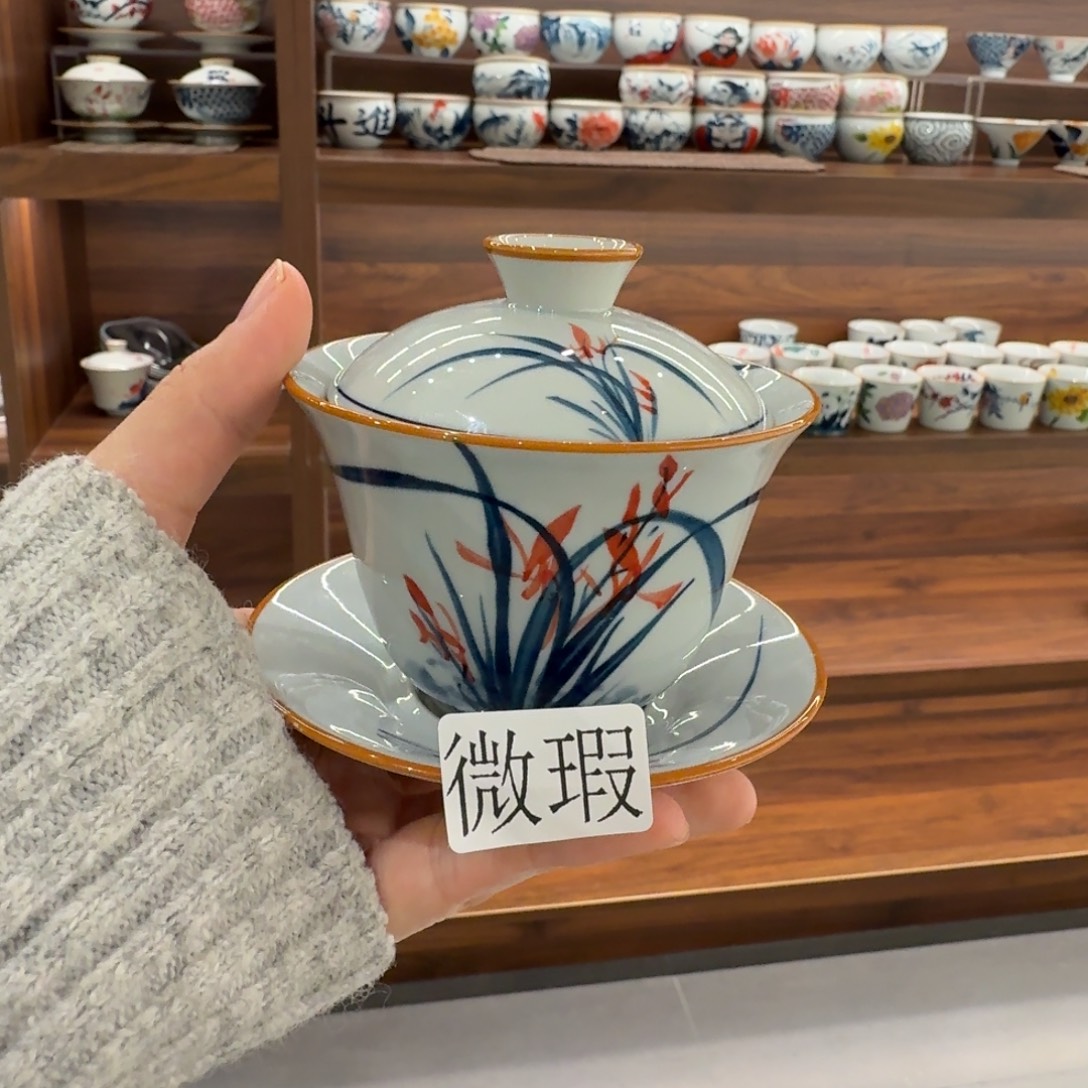 微瑕釉下彩纯手绘