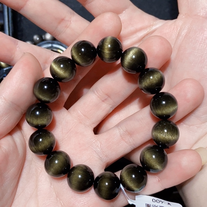 黑曜岩未镶嵌手串卜*