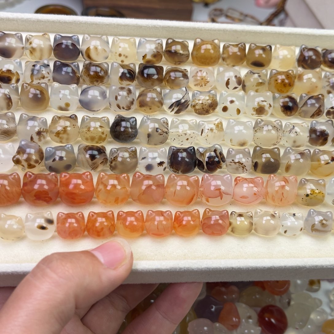 玛瑙/玉髓合金戒指猫头