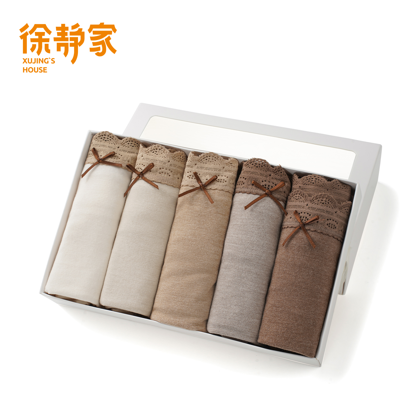 五条装女士高腰内裤蝴蝶结高弹柔软舒适透气三角短裤39087